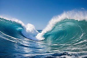 海浪大海浪花摄影图