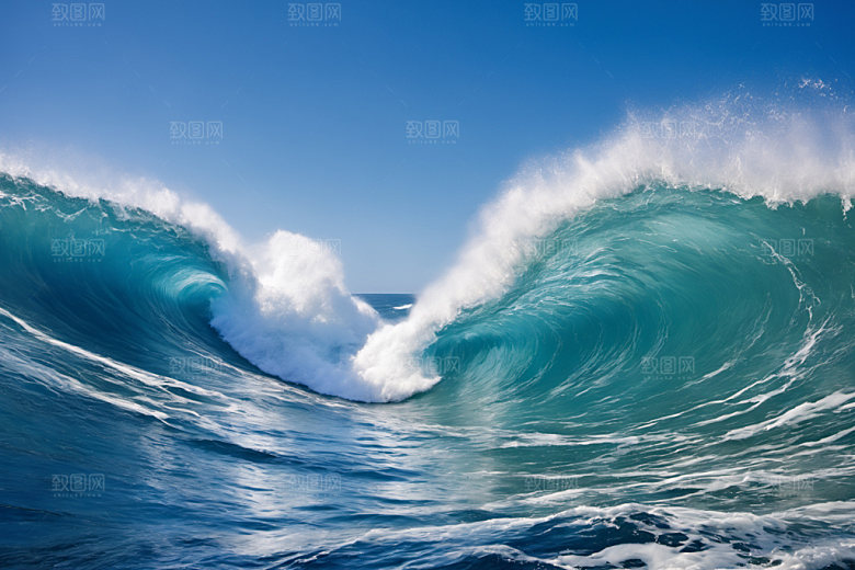 海浪大海浪花摄影图
