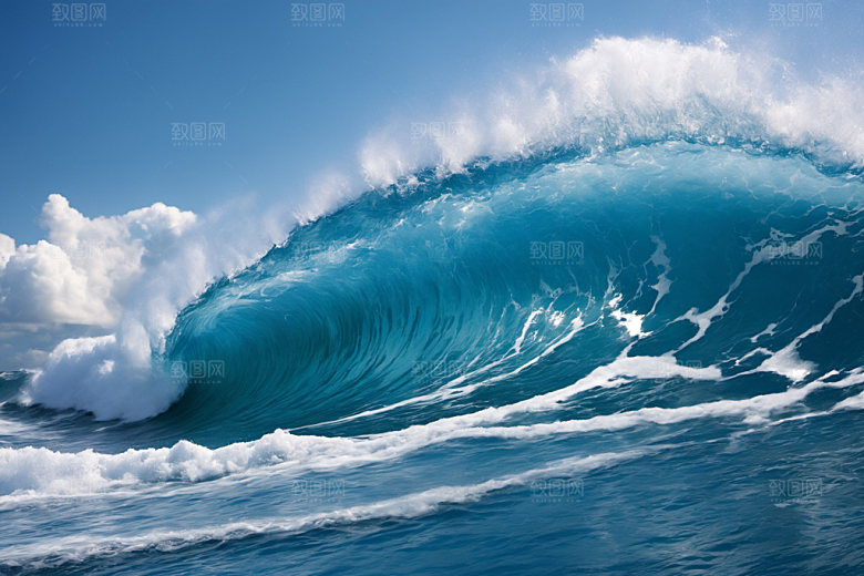海浪大海蓝色摄影图