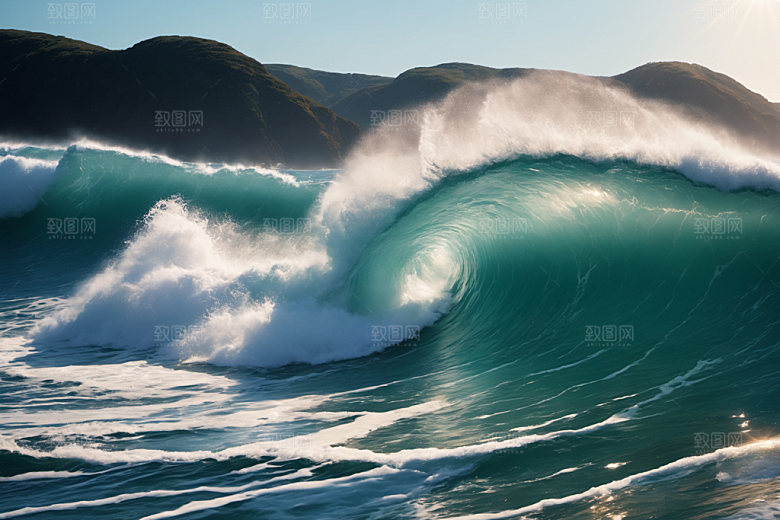 海浪蓝色高清摄影图