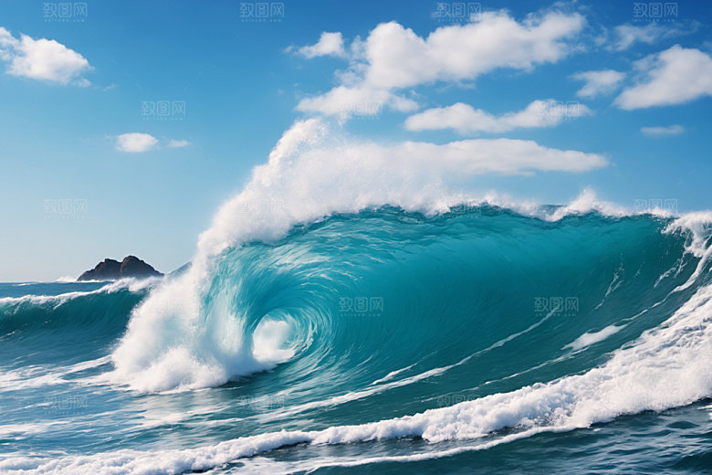 海浪自然清透摄影图