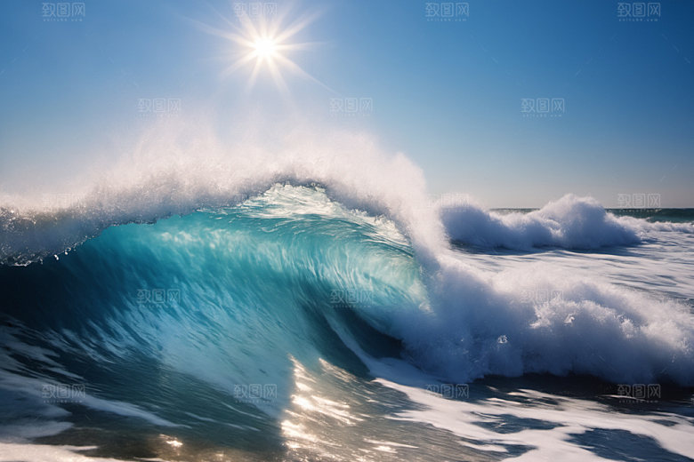 海浪海水自然摄影图