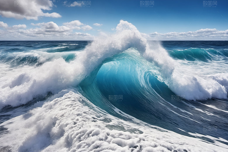 海浪蓝色高清摄影图