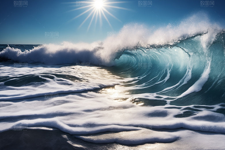 海浪大海波浪摄影图