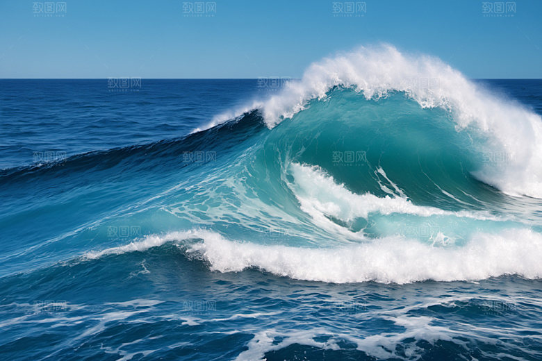 海浪波浪大海摄影图