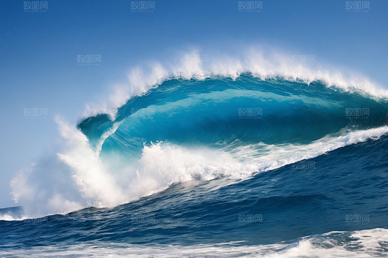 海浪高清蓝色摄影图