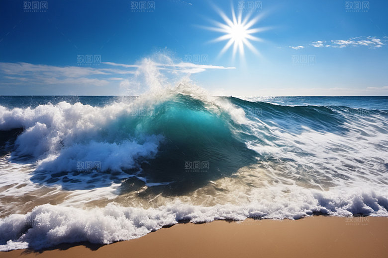 海浪波浪海水摄影图