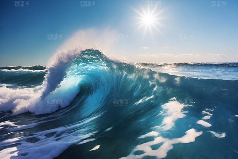 海浪自然海水摄影图