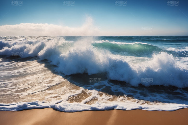 海浪波浪海水摄影图