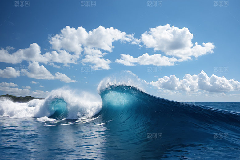 海浪波浪自然摄影图