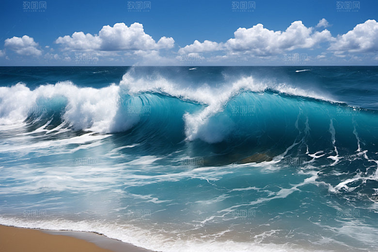 海浪海水清透摄影图