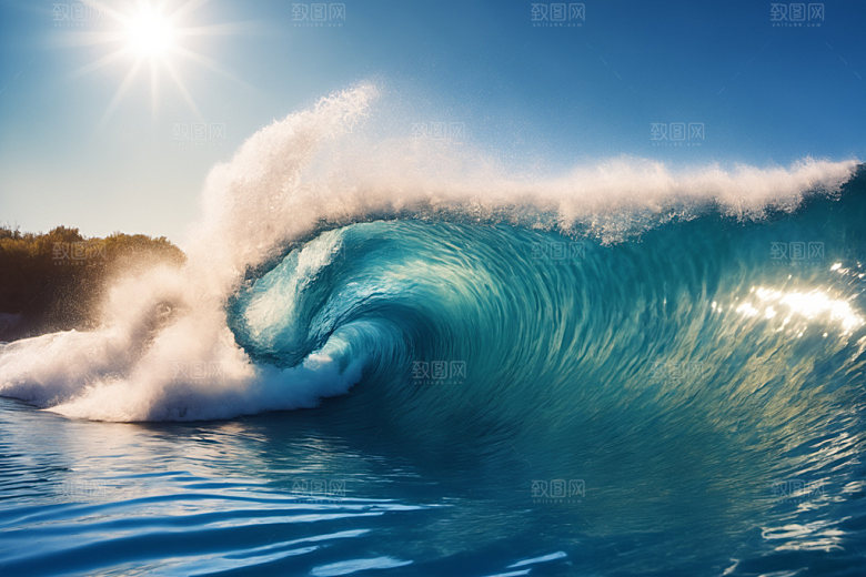 海浪大海高清摄影图