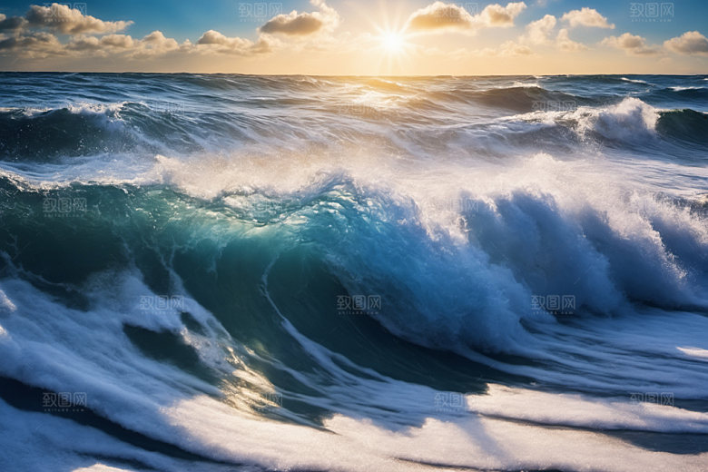海浪清透自然摄影图