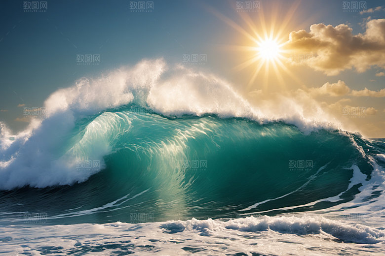 海浪清透高清摄影图