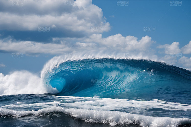 海浪清透自然摄影图