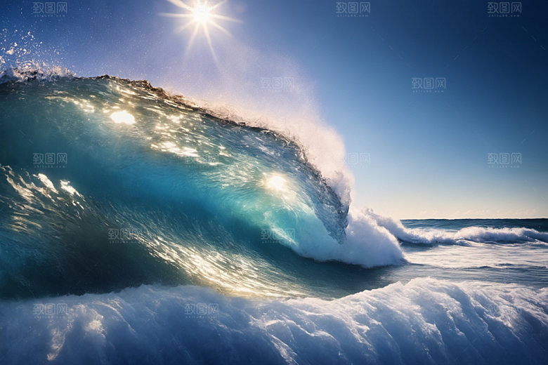 海浪自然大海摄影图