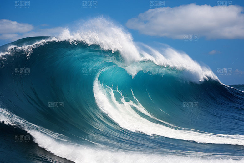 海浪海水蓝色摄影图