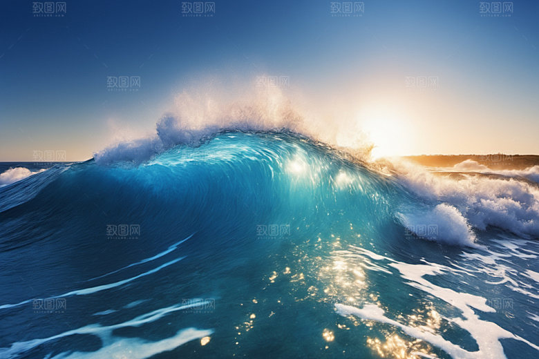 海浪高清清透摄影图