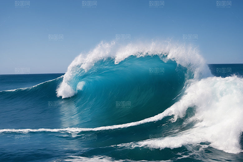 海浪海水清透摄影图
