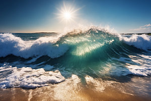 海浪浪花波浪摄影图