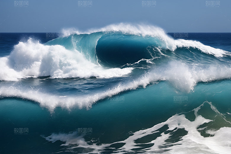 海浪高清蓝色摄影图