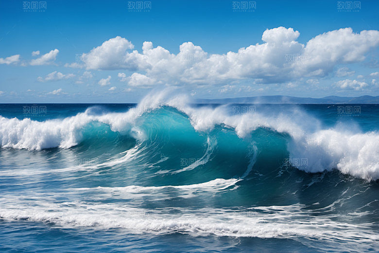 海浪清透大海摄影图
