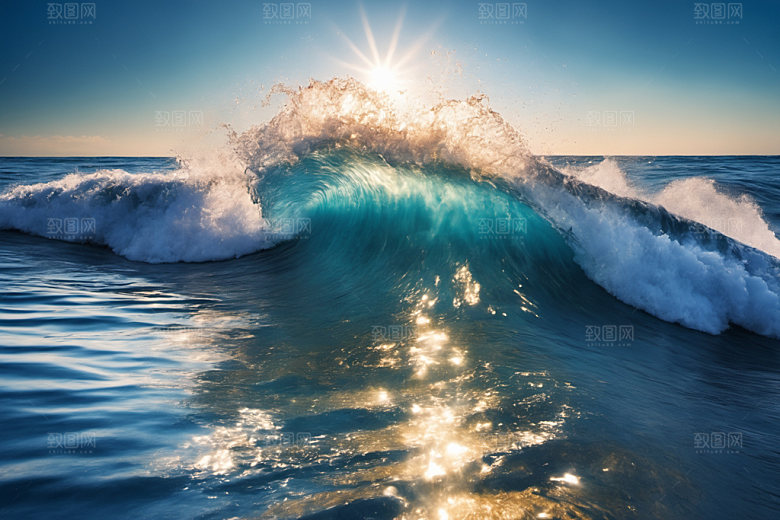 海浪自然海水摄影图