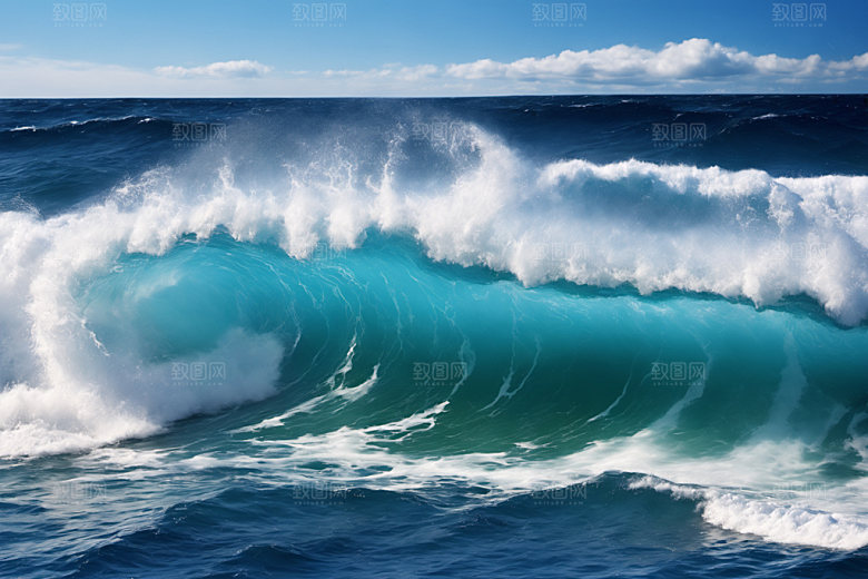 海浪波浪自然摄影图