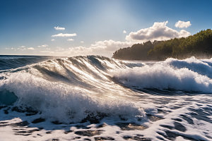 海浪波浪清透摄影图