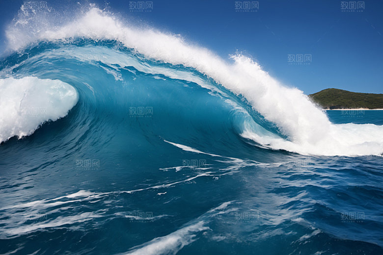 海浪清透海水摄影图