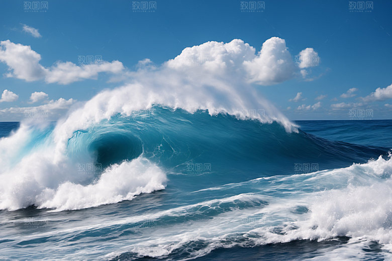 海浪浪花清透摄影图