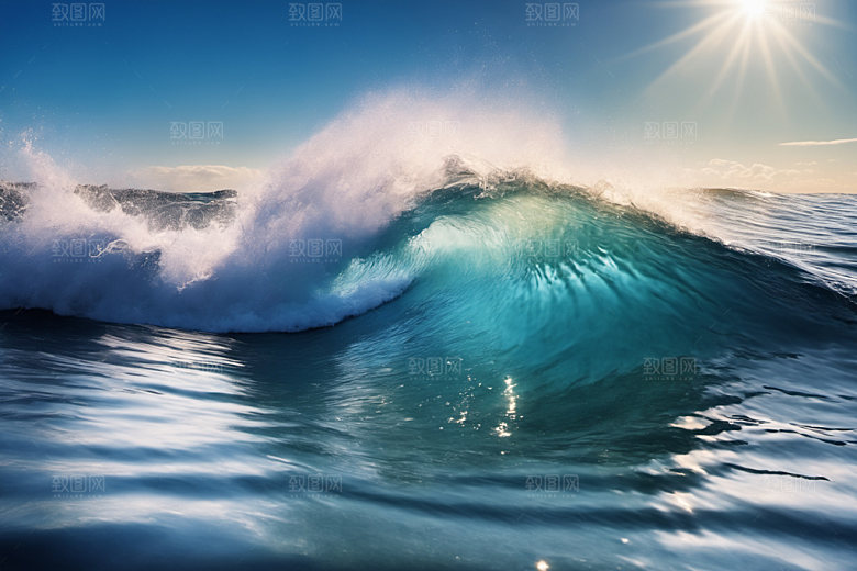 海浪海水波浪摄影图