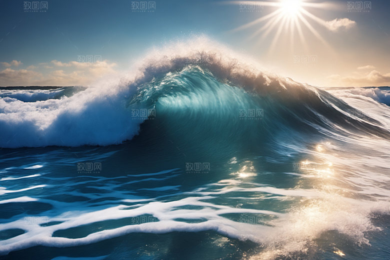 海浪大海高清摄影图