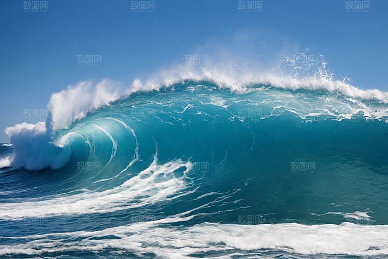 海浪自然波浪摄影图