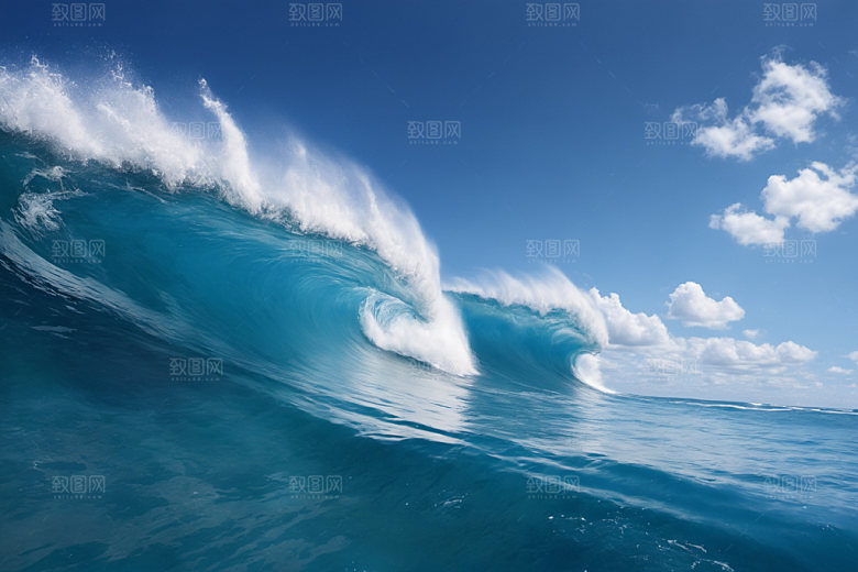 海浪自然波浪摄影图