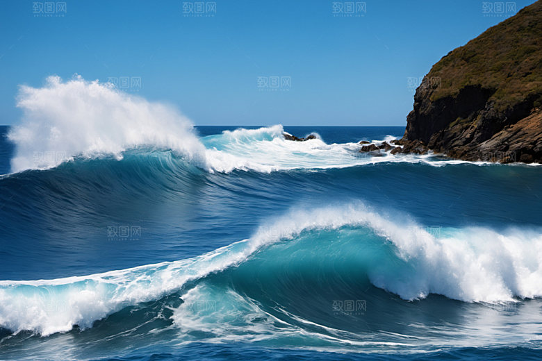 海浪自然高清摄影图