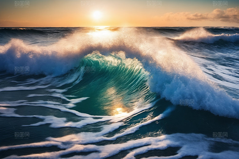 海浪清透自然摄影图