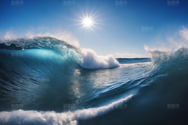 海浪蓝色高清摄影图