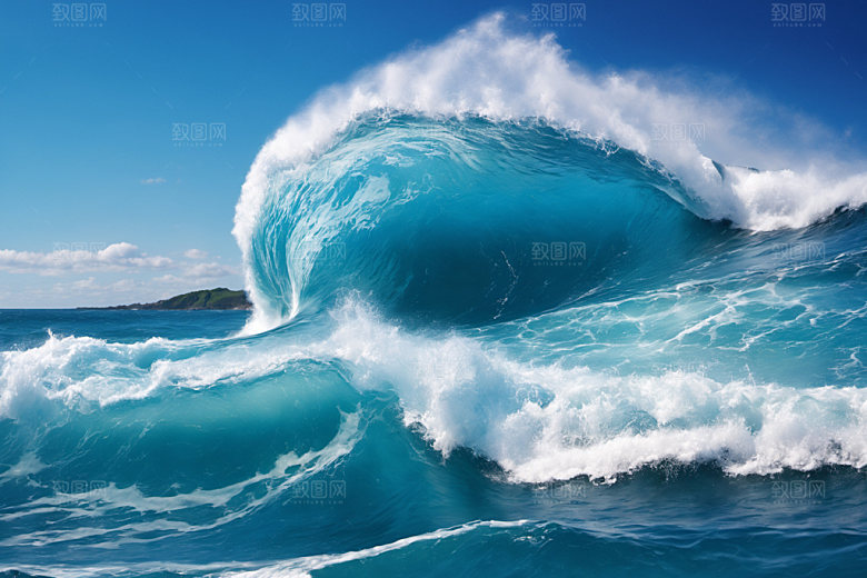 海浪大海清透摄影图