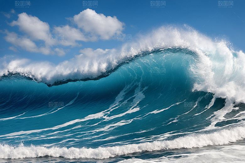 海浪蓝色大海摄影图
