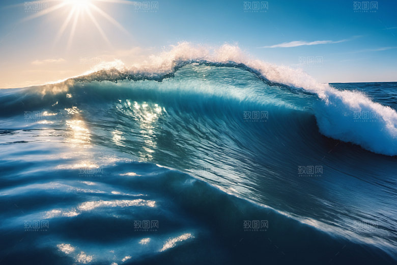 海浪蓝色高清摄影图