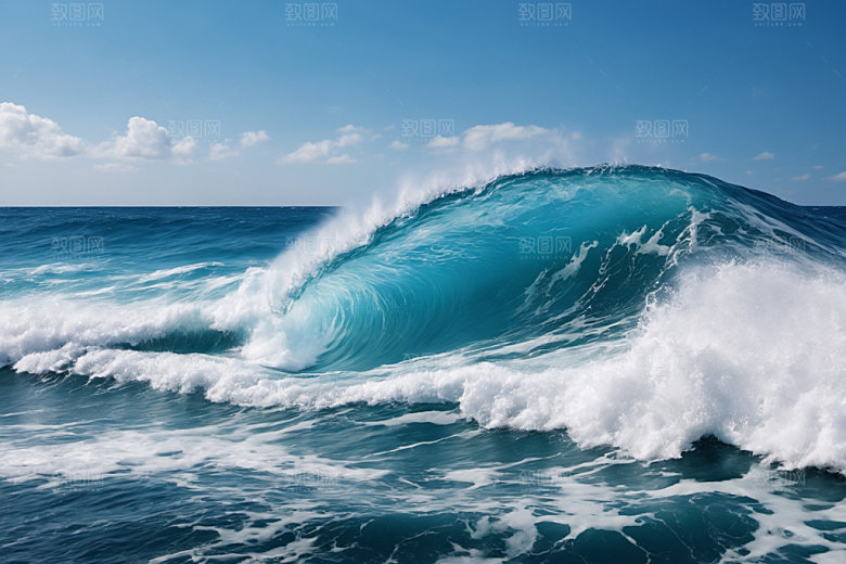 海浪清透大海摄影图