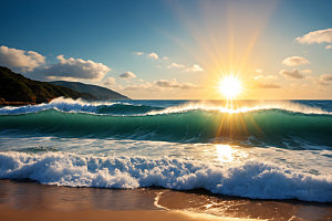 海浪波浪清透摄影图