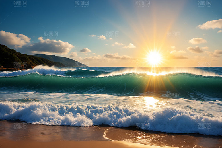 海浪波浪清透摄影图