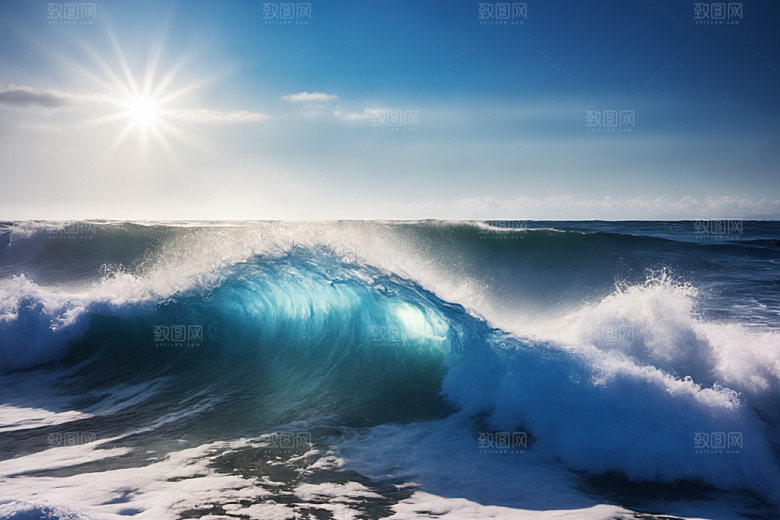 海浪清透高清摄影图