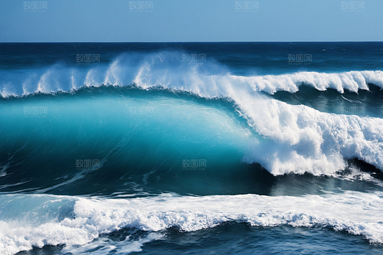 海浪海水自然摄影图