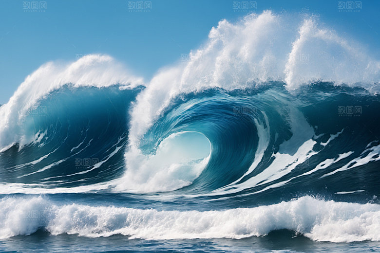 海浪海水大海摄影图