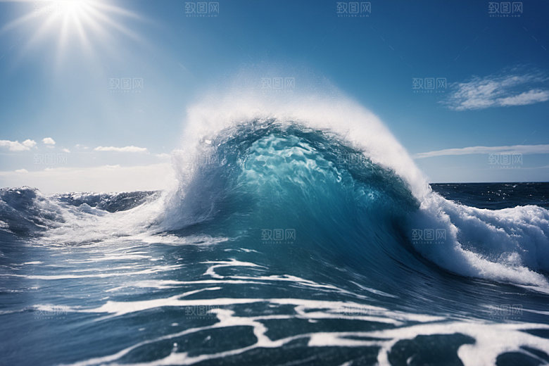 海浪波浪大海摄影图