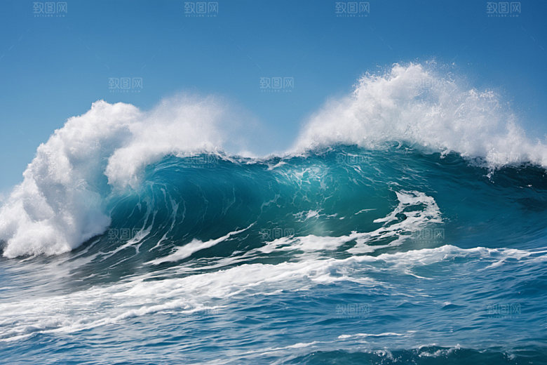 海浪浪花清透摄影图
