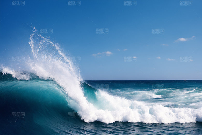 海浪自然波浪摄影图